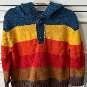 Genuine Kids Colorful Cotton Cozy Hooded Striped Kids' Sweater sz 24mo